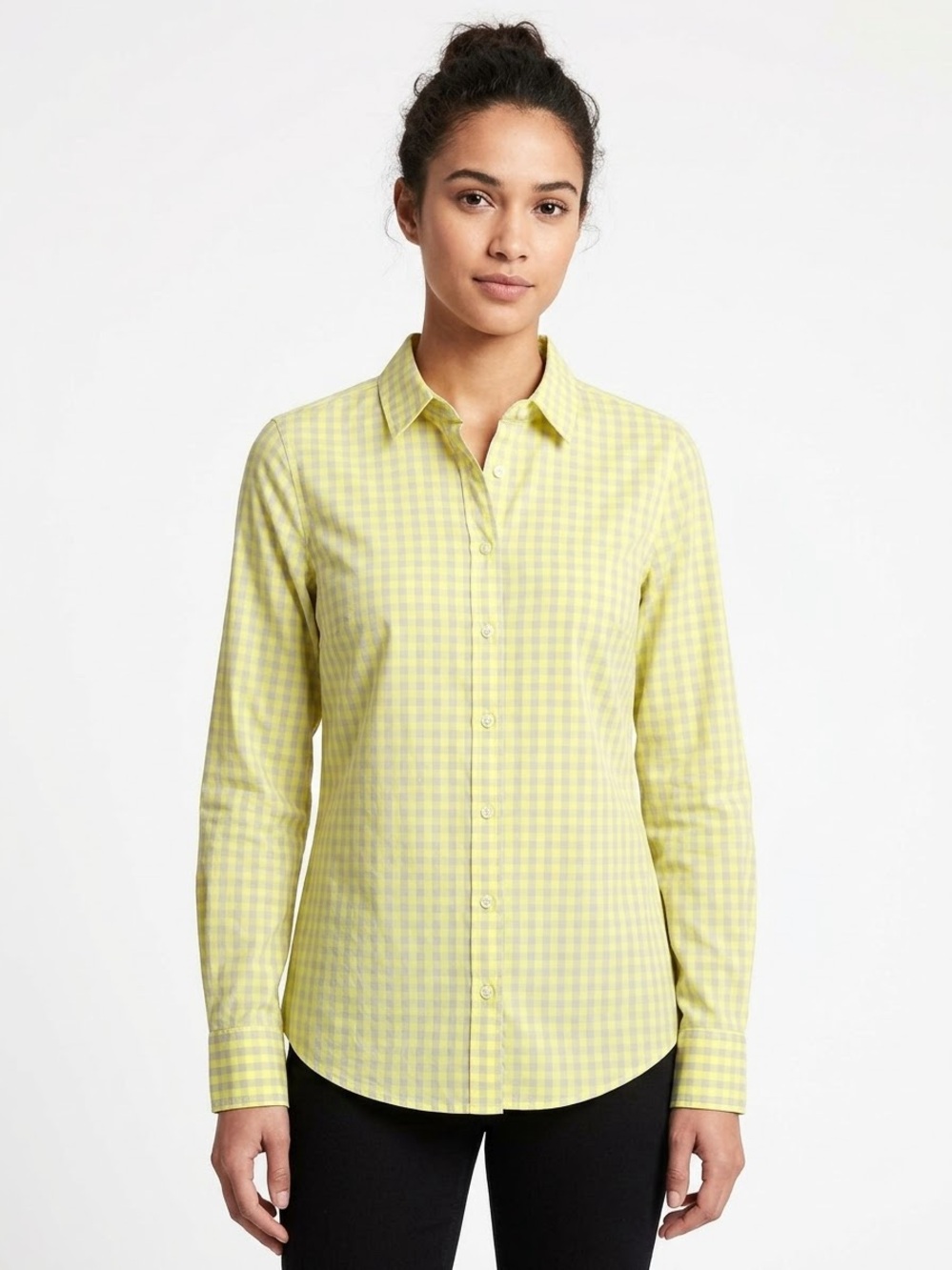 J. Crew Yellow Gingham Button-Down Shirt